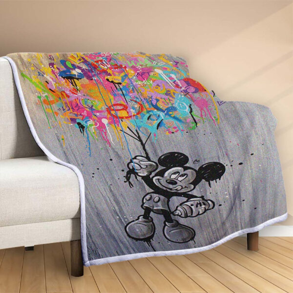 Plaid Peinture à l'huile de Mickey Couverture Polaire Plaid Canapé – Image 2