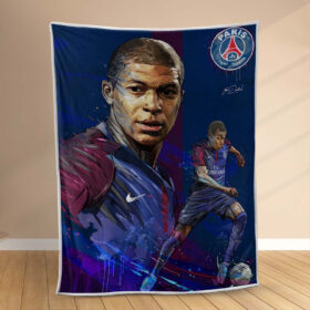 Plaid Mbappe PSG 4 Couverture Polaire Plaid Canapé