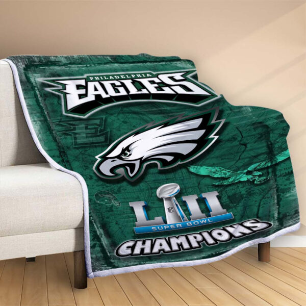 Plaid Champions des Eagles de Philadelphie Couverture Polaire Plaid Canapé – Image 2