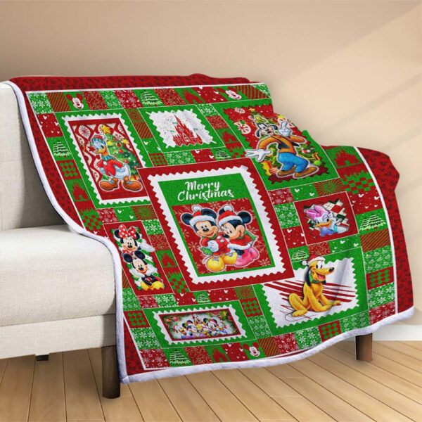 Plaid Joyeux Noël avec Mickey Couverture Polaire Plaid Canapé – Image 2