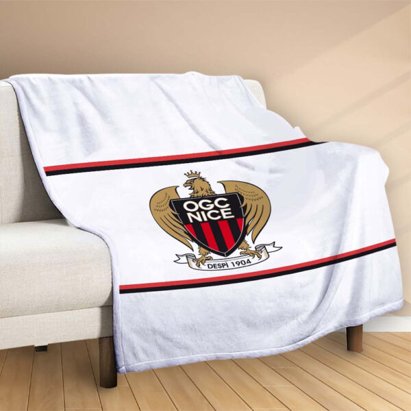 Plaid OGC Nice FC 1 Couverture Polaire Plaid Canapé – Image 2