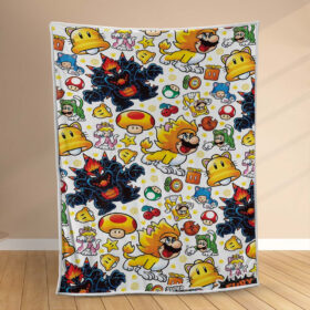 Plaid Super Mario Tous les personnages 1005 Couverture Polaire Plaid Canapé
