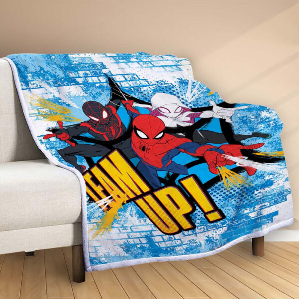 Plaid Spiderman fait équipe Couverture Polaire Plaid Canapé – Image 2