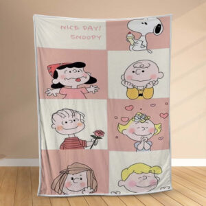 Plaid Snoopy tous les personnages Couverture Polaire Plaid Canapé