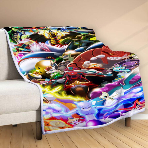 Plaid Pokemon tous les personnages 1001 Couverture Polaire Plaid Canapé – Image 2