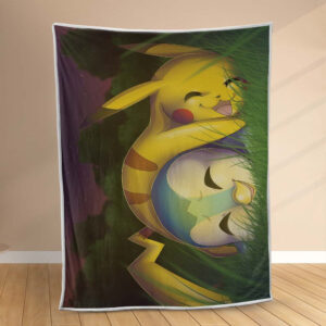 Plaid Pokémon Pikachu et Pochama Couverture Polaire Plaid Canapé