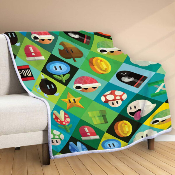 Plaid Jeu d'icônes Super Mario 2 Couverture Polaire Plaid Canapé – Image 2