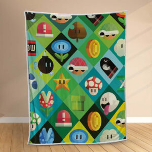 Plaid Jeu d'icônes Super Mario 2 Couverture Polaire Plaid Canapé
