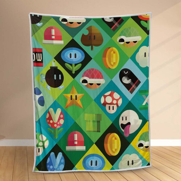 Plaid Jeu d'icônes Super Mario 2 Couverture Polaire Plaid Canapé