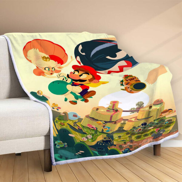 Plaid Super Mario Nintendo 1007 Couverture Polaire Plaid Canapé – Image 2