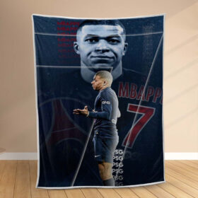 Plaid Mbappe PSG 2 Couverture Polaire Plaid Canapé