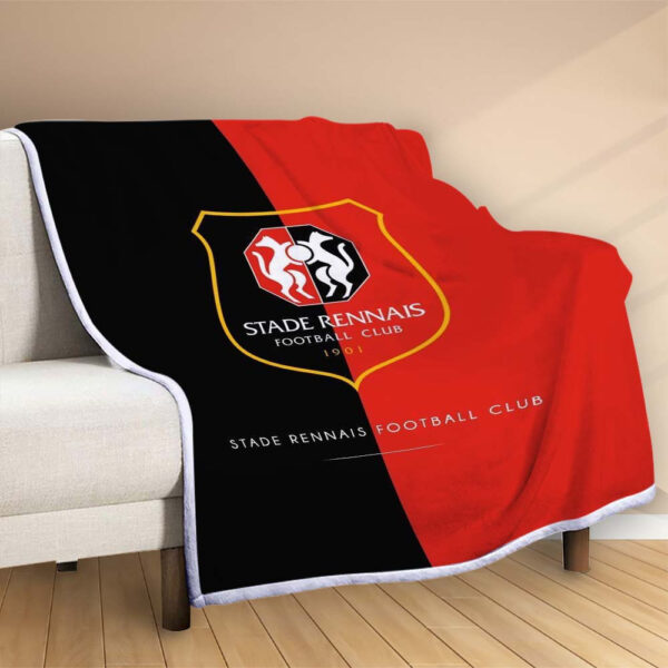 Plaid Stade Rennais FC 1 Couverture Polaire Plaid Canapé – Image 2