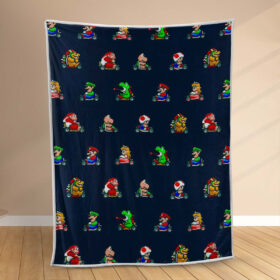 Plaid Icône de personnages Super Mario Couverture Polaire Plaid Canapé