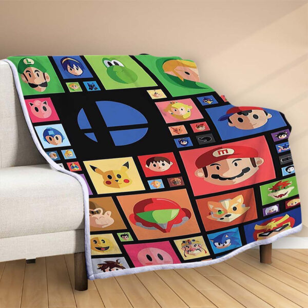 Plaid Jeu de personnages Nintendo Couverture Polaire Plaid Canapé – Image 2