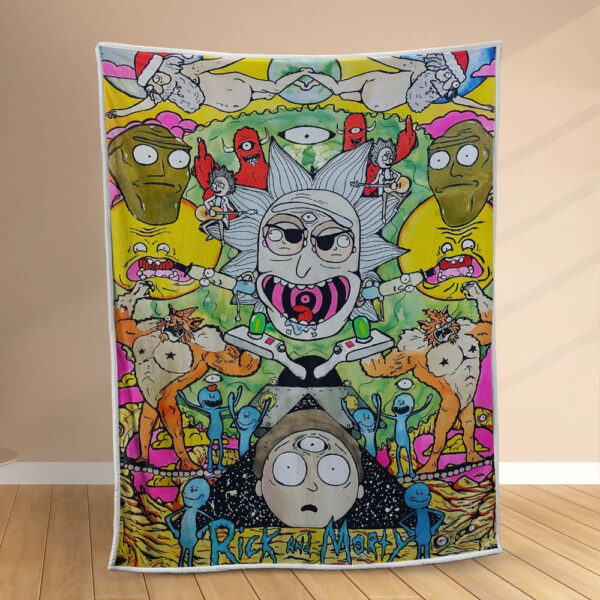 Plaid Personnages de Rick et Morty 1001 Couverture Polaire Plaid Canapé