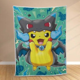Plaid Pikachu Heureux 1002 Couverture Polaire Plaid Canapé
