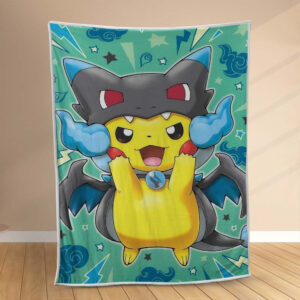 Plaid Pikachu Heureux 1002 Couverture Polaire Plaid Canapé