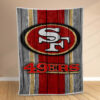 Plaid Équipe de football des 49ers de San Francisco NFL sur bois Couverture Polaire Plaid Canapé