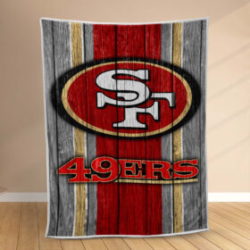 Plaid Équipe de football des 49ers de San Francisco NFL sur bois Couverture Polaire Plaid Canapé