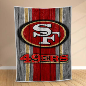 Plaid Équipe de football des 49ers de San Francisco NFL sur bois Couverture Polaire Plaid Canapé