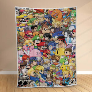 Plaid Jeu de personnages Nintendo 2 Couverture Polaire Plaid Canapé