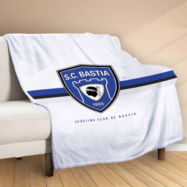 Plaid SC Bastia 1 Couverture Polaire Plaid Canapé – Image 2