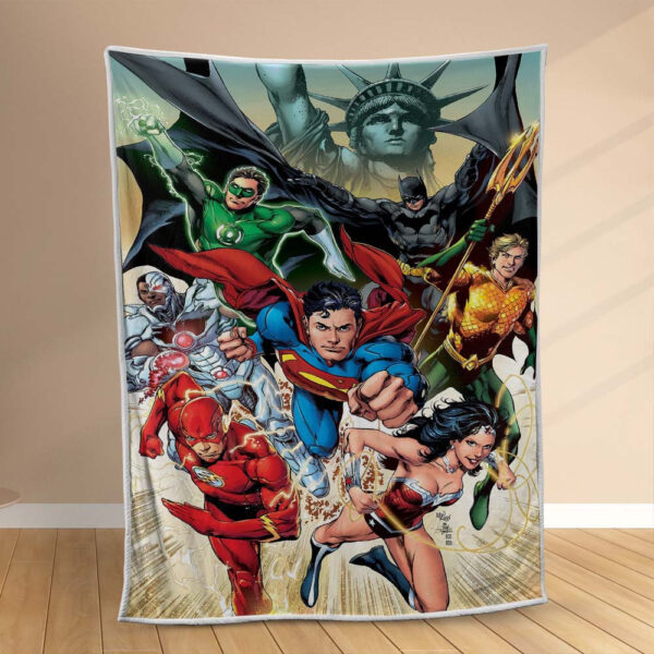 Plaid Justice League sauve le monde Couverture Polaire Plaid Canapé