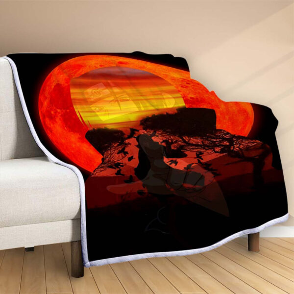 Plaid Itachi Uchiwa dans Naruto Couverture Polaire Plaid Canapé – Image 2
