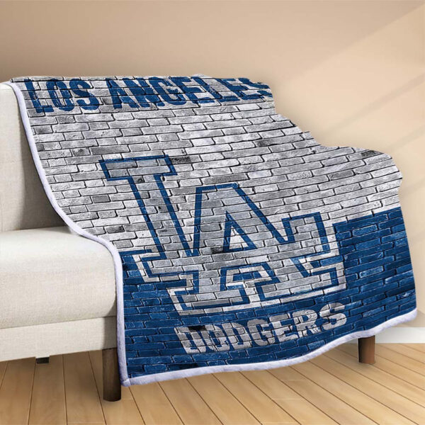 Plaid Los Angeles Dodgers Baseball Team MLB Couverture Polaire Plaid Canapé – Image 2