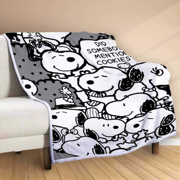 Plaid Snoopy a-t-il mentionné les cookies Couverture Polaire Plaid Canapé – Image 2