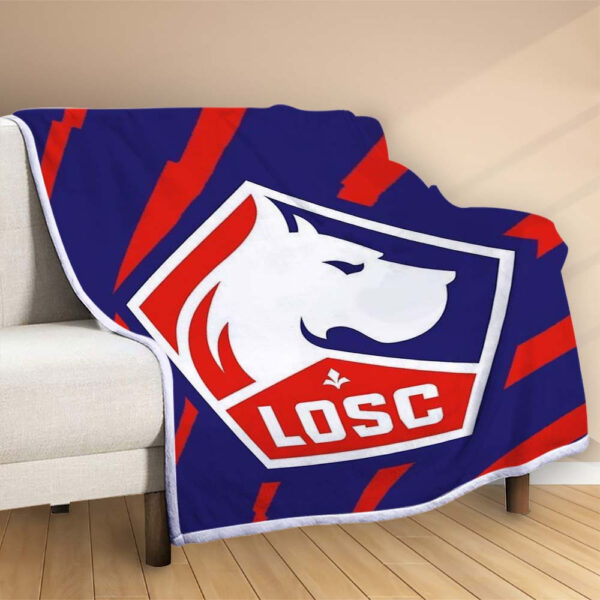 Plaid LOSC Lille OSC FC 8 Couverture Polaire Plaid Canapé – Image 2