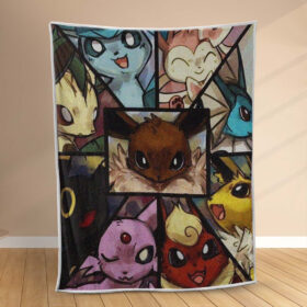 Plaid Pokémon Évoli Évolution Couverture Polaire Plaid Canapé