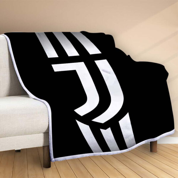 Plaid Symbole du club de football de la Juventus Couverture Polaire Plaid Canapé – Image 2