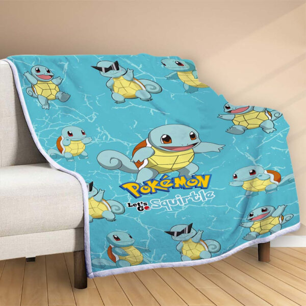 Plaid Allons-y Pokémon Squirte Couverture Polaire Plaid Canapé – Image 2