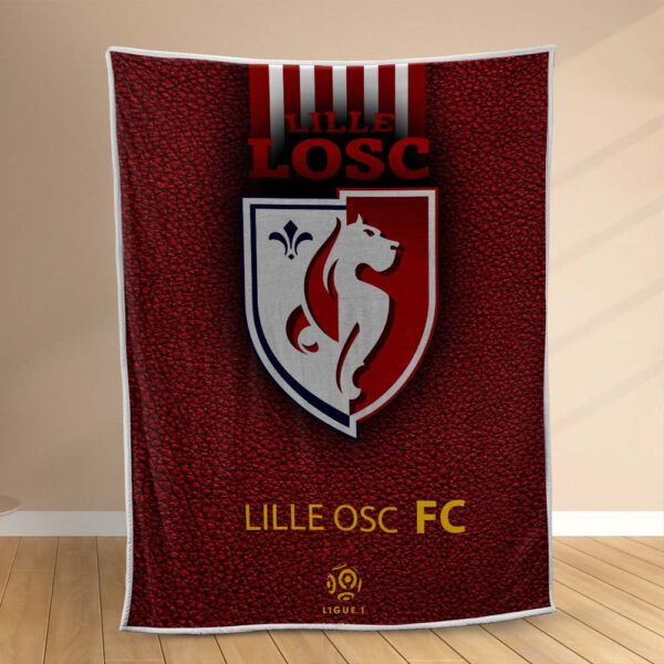 Plaid LOSC Lille OSC FC 7 Couverture Polaire Plaid Canapé