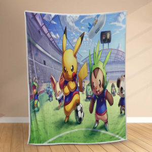 Plaid Pikachu joue au football tellement cool Couverture Polaire Plaid Canapé