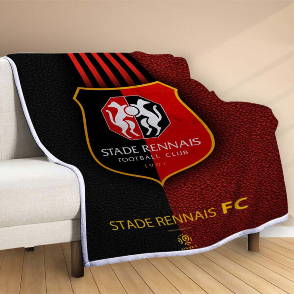 Plaid Stade Rennais FC 6 Couverture Polaire Plaid Canapé – Image 2