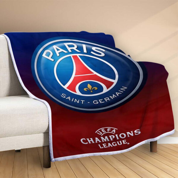 Plaid PSG FC Paris Saint Germain Football Club 12 Couverture Polaire Plaid Canapé – Image 2