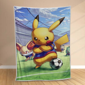 Plaid Pikachu joue au football So Cool 2 Couverture Polaire Plaid Canapé