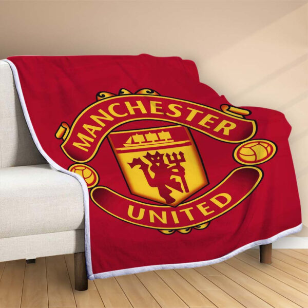 Plaid manchester united MU FC 3 Couverture Polaire Plaid Canapé – Image 2