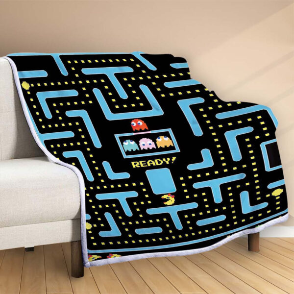 Plaid Jeu Pacman 1004 Couverture Polaire Plaid Canapé – Image 2