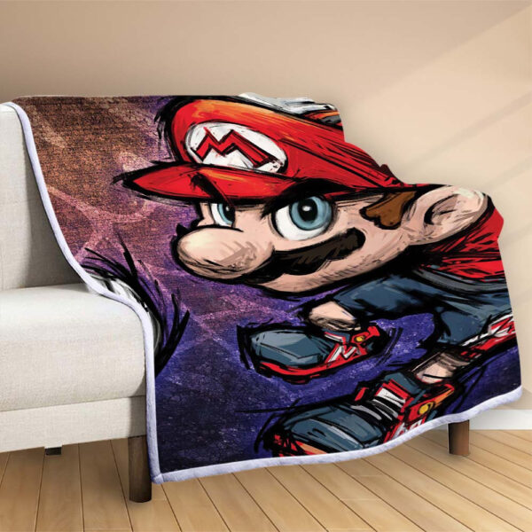Plaid Super Mario Nintendo 1005_1 Couverture Polaire Plaid Canapé – Image 2