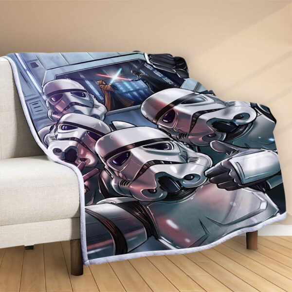 Plaid Stormtrooper Selfie Couverture Polaire Plaid Canapé – Image 2