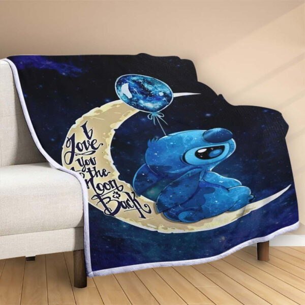 Plaid Stitch je t'aime jusqu'à la lune et retour Couverture Polaire Plaid Canapé – Image 2