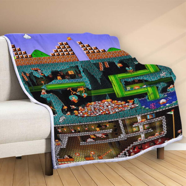 Plaid Super Mario SM01 Couverture Polaire Plaid Canapé – Image 2