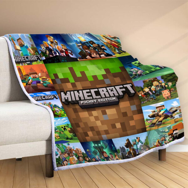 Plaid Idées de décoration Minecraft Couverture Polaire Plaid Canapé – Image 2