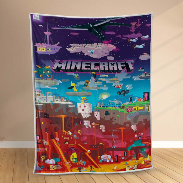 Plaid Minecraft MC 03 Couverture Polaire Plaid Canapé