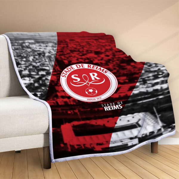 Plaid Stade de Reims 1 Couverture Polaire Plaid Canapé – Image 2
