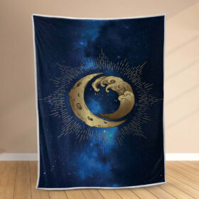 Plaid Lune et Vague Wicca Couverture Polaire Plaid Canapé