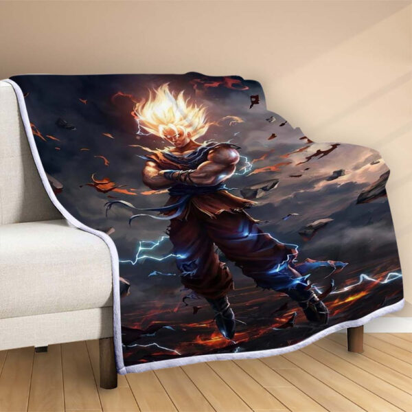 Plaid Son Goku Dragon Ball Z 1002 Couverture Polaire Plaid Canapé – Image 2